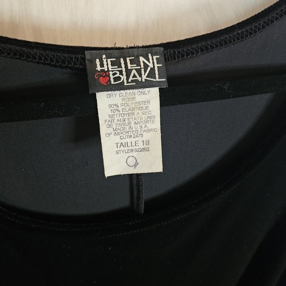 Helene Blake Classic Plus Black Velour Sleeveless Midi Dress - Picture 5 of 6